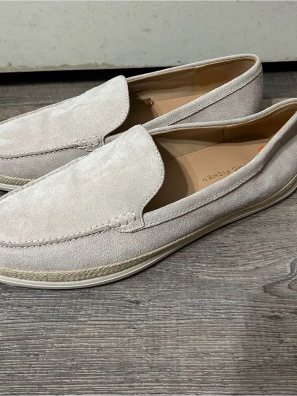 Marc Fisher Women's Suede Slip-On Loafers - Light Taupe - Picture 2 of 8